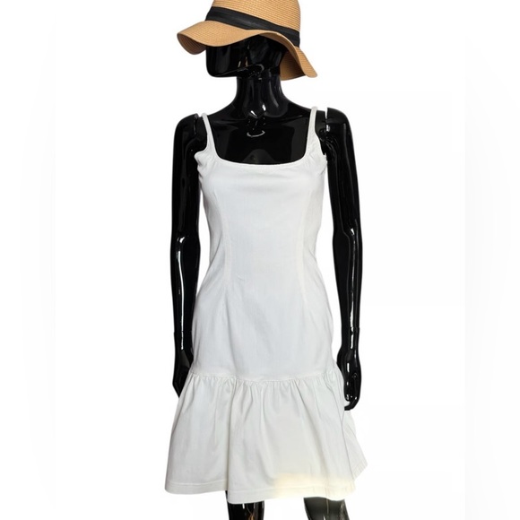 Prada Dresses & Skirts - Prada White ruffle fit & flare Mini Dress S